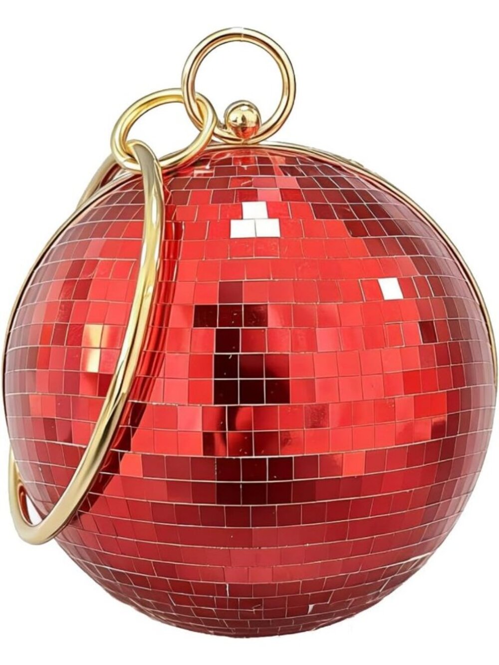 Sparkly Sequin Disco Ball Clutch - Retro Glitter Wristlet Handbag for Parties